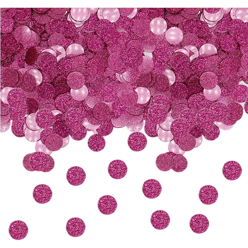 Coriandoli in Plastica Ã˜ 1 cm 20 gr Fuxia Glitter, DI50256