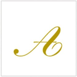 20 tovaglioli 25x25, bianchi con decorazione lettera A, DI60020