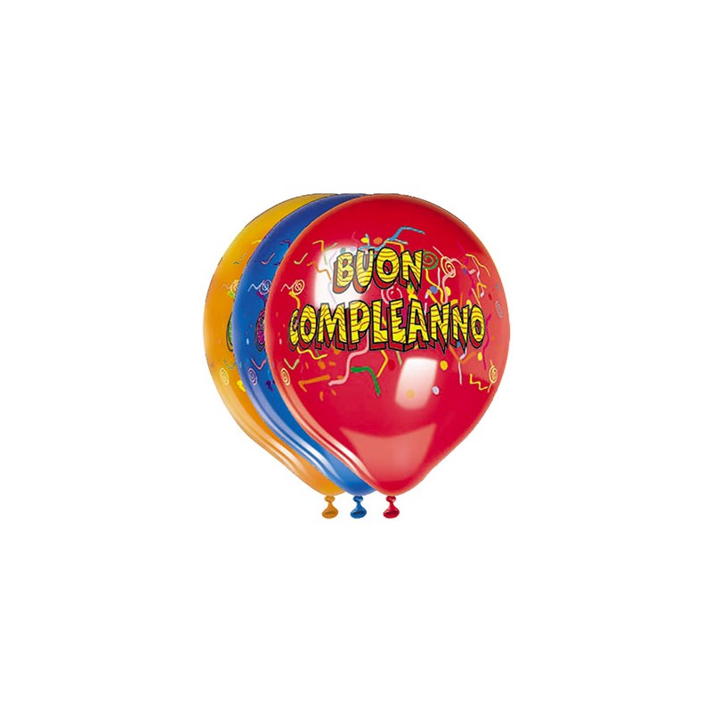 Palloncini Large Pz.20 con scritta Buon Compleanno, multicolor, DI72222