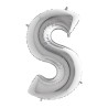 Palloncino Mylar Argento 102cm, Lettera S, DI42048