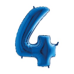 Palloncino Mylar Blu 102cm, Numero 4, DI42994