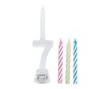 Porta Candeline in plastica con Lampeggiante 7,5 cm Numero 7 + Candeline Assortite, DI70857