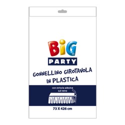 Gonnellino Girotavola in Plastica 73 x 423 cm Bianco, DI14726