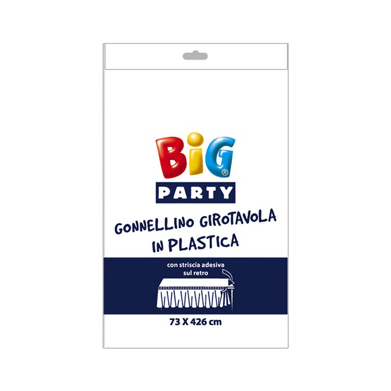 Gonnellino Girotavola in Plastica 73 x 423 cm Bianco, DI14726