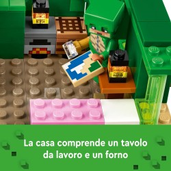 LEGO Minecraft - Beach House della Tartaruga, Modellino di Casa Giocattolo da Costruire, con Personaggi, Animali e Accessori, Re