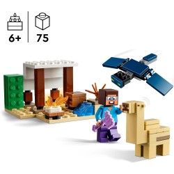 LEGO Minecraft - Spedizione di Steve nel Deserto, Bioma con Casa Giocattolo da Costruire e Personaggi d Azione, 21251