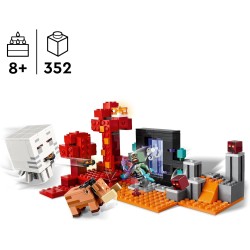 LEGO - Minecraft Agguato nel Portale del Nether, da 8 Anni in su, Set con Scene di Battaglia e Personaggi Iconici, 21255