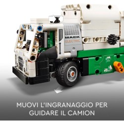 LEGO - Technic Camion della Spazzatura Mack LR Electric, Veicolo Giocattolo per la Raccolta dei Rifiuti, da 8 Anni in su, 42167