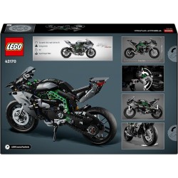 LEGO - Technic Motocicletta Kawasaki Ninja H2R, Modellino di Moto Giocattolo in Scala da Costruire, Veicolo da Esposizione con S