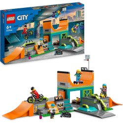 LEGO - City Skate Park Urbano, con Bicicletta BMX Giocattolo, Skateboard, Monopattino, Rollerblade e 4 Minifigure per le Acrobaz