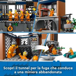 LEGO - City Prigione sullâ€™Isola della Polizia, Giocattolo ricco di Funzioni con Elicottero, Barca, Gommone da Costruire, 7 Min