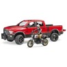 BRUDER 02502 â€“ Veicolo RAM 2500 Power Wagon con Moto Scrambler Ducati Desert Sled e Personaggio
