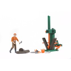 BRUDER 62650 - Set Forestale bworld, figura giocattolo, spaccalegna, operaio forestale, guardia forestale