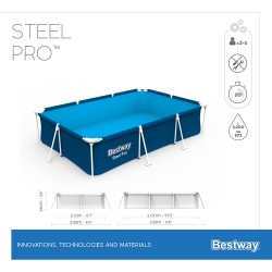 Bestway 56411 Power Steel 300x201x66cm con Pompa di Filtraggio