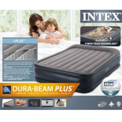 Intex Materasso Matrimoniale Dura Beam Pillow Rest Deluxe 152x203x42 cm con pompa incorporata 64136