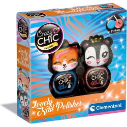 Clementoni - Crazy Chic-Lovely Nail Polishes: Pantera E Volpe-Kit 2 Colorati, Smalti Bambine 6 Anni, Decorazione Unghie, Non Tos