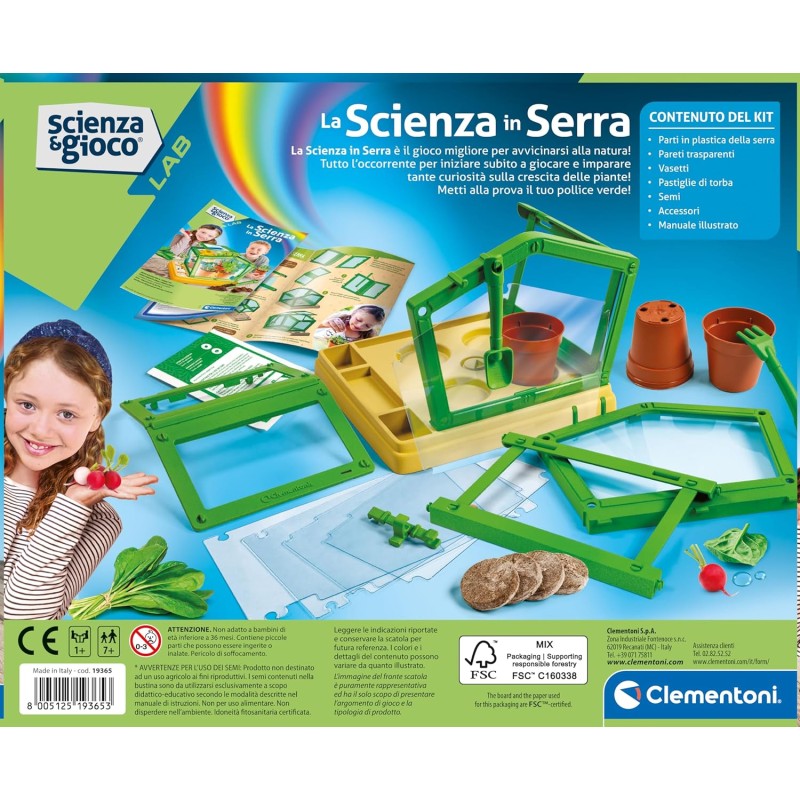 Clementoni Gioco Lab Orto Botanico, Serra Bambini, Kit Piante da