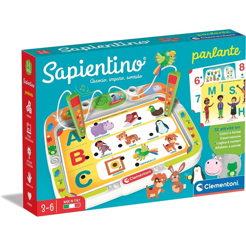 Clementoni - 16386 - Sapientino Parlante - Banchetto Con Schede AttivitÃ  E Penne Interattive, Gioco Educativo 3 Anni, Elettroni