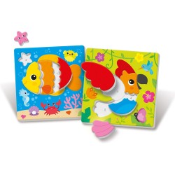 Clementoni - Sapientino Flashcards Logic, Numeri e Colori, Tessere Illustrate ad Incastro con Numeri e Animali, Gioco Educativo 