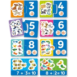 Clementoni - Sapientino Flashcards, Numeri e QuantitÃ , Tessere Illustrate da Accoppiare con Numeri e Animali, Gioco Educativo p