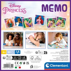 Clementoni - 18302 - Memo Disney Princess - Gioco Di Memoria E Associazione, Carte Da Accoppiare, Gioco Educativo Bambini 4 Anni