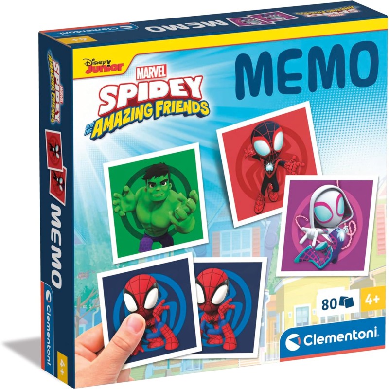 Clementoni - 18304 - Memo Marvel Spidey - Gioco Di Memoria E Associazione, Carte Da Accoppiare, Gioco Educativo Bambini 4 Anni