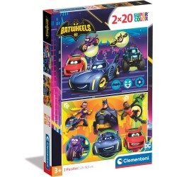 Clementoni - Batwheels Supercolor Puzzle-Batwheels-2x20 (Include 2 da 20 Pezzi) Bambini 3 Anni, Puzzle Cartoni Animati, 24806