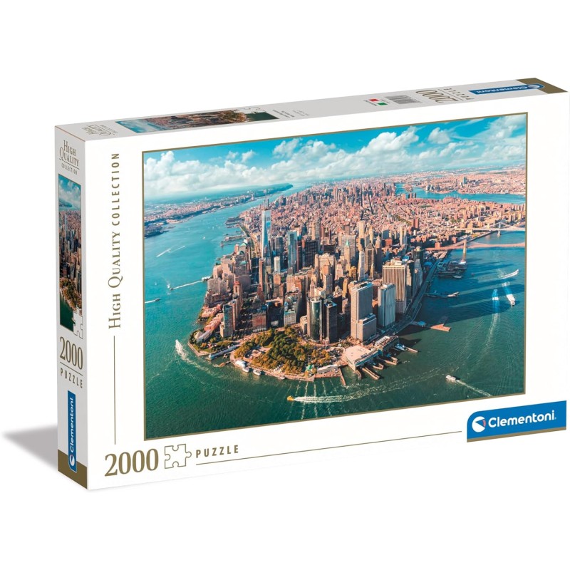 Clementoni - Collection-Lower Manhattan, City-2000 Pezzi, Puzzle New York, Orizzontale, Divertimento Per Adulti, 32080