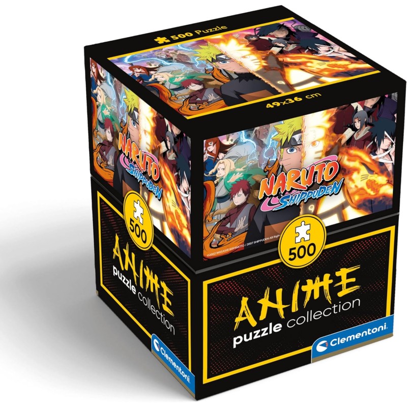 Clementoni - Naruto Shippuden Cube Shippuden-500 Pezzi, Orizzontale, Divertimento per Adulti, Puzzle Manga, Anime, 35516