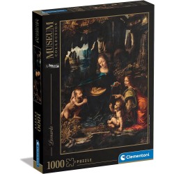 Clementoni - Museum Collection-Leonardo, Virgin of The Rocks-1000 Pezzi Adulti, Arte, Puzzle Quadri, Dipinti Famosi, 39767