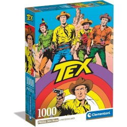 Clementoni - Tex Puzzle-Tex-1000 Pezzi, Puzzle Fumetti, Illustrazioni D Autore, Verticale, Divertimento per Adulti, 39841