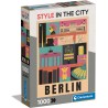 Clementoni - Style in The City Berlin-1000 Pezzi, Puzzle CittÃ , Illustrazioni D Autore, Verticale, Divertimento per Adulti, 398