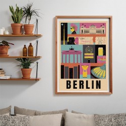 Clementoni - Style in The City Berlin-1000 Pezzi, Puzzle CittÃ , Illustrazioni D Autore, Verticale, Divertimento per Adulti, 398