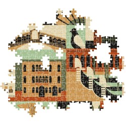 Clementoni - Style in The City Venezia-1000 Pezzi, Puzzle CittÃ , Illustrazioni D Autore, Verticale, Divertimento per Adulti, 39