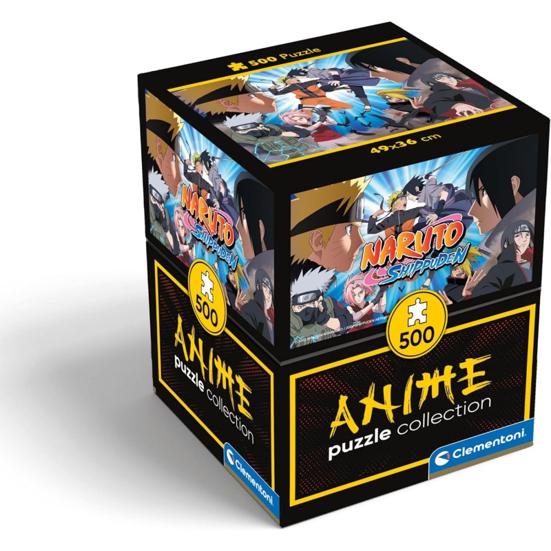 Clementoni - Naruto Shippuden Cube Shippuden-500 Pezzi, Orizzontale, Divertimento per Adulti, Puzzle Manga, Anime, 35517