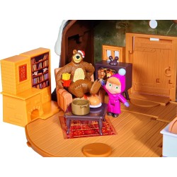 Simba - Masha e Orso Playset Casa Inverno, Inclusi Masha e Orso con Tanti Accessori - 109301023