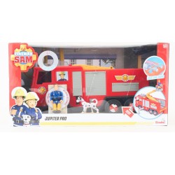 Simba - Sam il pompiere Camion Jupiter Pro, 3 anni, cm 31, con luci e suoni, scala girevole e pieghevole, personaggi di Sam e ca