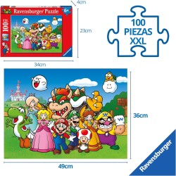 Ravensburger - Puzzle XXL Super Mario, Idea Regalo per Bambini 6+ Anni, Gioco Educativo e Stimolante, 100 pezzi