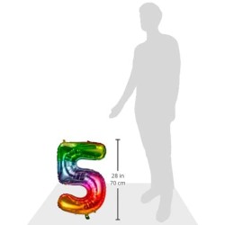 Bigiemme - Folat Palloncino in mylar Yummy Gummy Rainbow Numero 5, 86 cm, Multicolore, 5FL63245