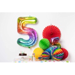Palloncino in alluminio Yummy Gummy Rainbow Numero 8, 34&quot; - 86 cm, Multicolore, 1 pz, 5FL63248