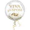 Pallone foil 18&quot; - 45 cm Viva gli Sposi Ortensia 1 pz, 5IT800017
