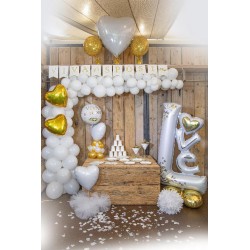 Pallone foil 18&quot; - 45 cm Viva gli Sposi Ortensia 1 pz, 5IT800017