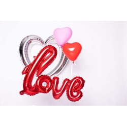 Pallone foil scritta 70 x 60 cm Love Rosso 1 pz, 5FL29295