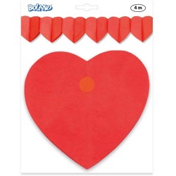 Festone cuori rossi carta, 4 metri 1 pz, 530620