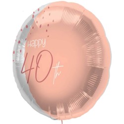 Pallone foil 18&quot; - 45 cm Happy 40th, Elegant Lush Blush Rosa 1 pz, 5FL67740