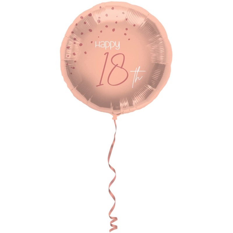 Pallone foil 18&quot; - 45 cm Happy 18th, Elegant Lush Blush Rosa 1 pz, 5FL67718