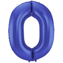 Palloncino Foil Blu Metallizzato Opaco, Satinato, Numero 0, 34&quot; - 86 cm,1 pz, 5FL65920