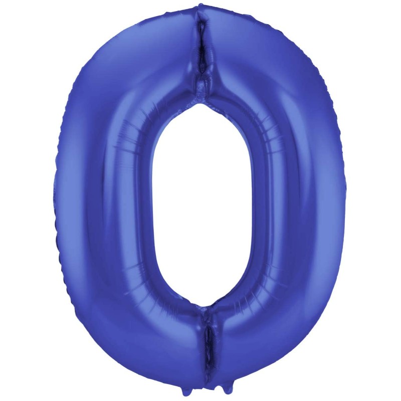 Palloncino Foil Blu Metallizzato Opaco, Satinato, Numero 0, 34" - 86 cm,1 pz, 5FL65920