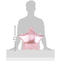 Pallone foil 17" - 42 cm Stella Rosa Pastello CONFEZIONATO SINGOLARMENTE 1 pz, 7A0690201