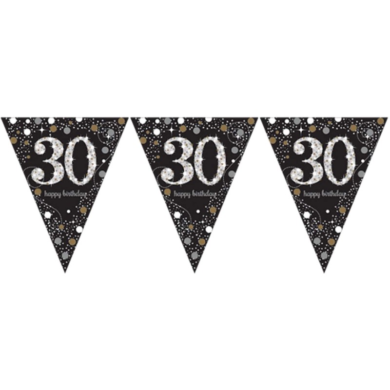 Festone Bandierine plastica 400 x 23 cm Sparkling Celebrations 30, 1 pz, 7AM9900567